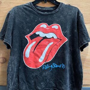 The-rolling-stones Women's Black and Grey T-shirt
